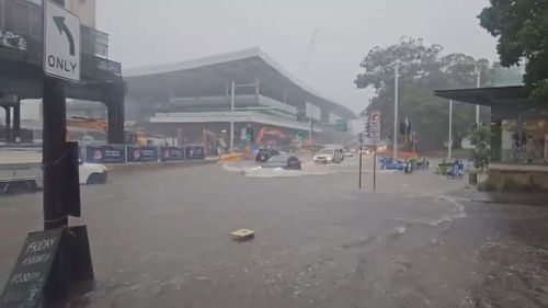 Storm and flooding in Pyrmont, Sydney