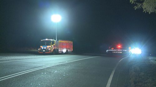 Police on the scene of a fatal incident in Yarramundi, NSW after a man was hit by a car on August 11.