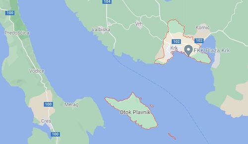 Local Croatian police said the woman, believed to be in her 60s, was found on the island of Krk. 