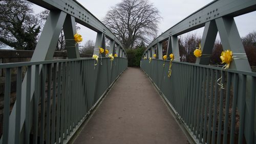 Yellow ribbons with messages of hope written on them, are tied to a bridge over the River Wyre in St Michael's on Wyre, Lancashire, as police continue their search for missing woman Nicola Bulley, 45, who was last seen on the morning of Friday January 27, when she was spotted walking her dog on a footpath by the nearby River Wyre. Picture date: Sunday February 12, 2023. 