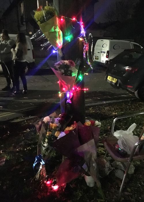 The makeshift memorial in a quiet suburban street was also just metres away from where another youth had been stabbed to death in April 2017.