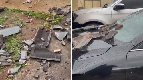 One resident in ï»¿the Elizabeth area told 9News that he heard a loud bang, only to find his roof had collapsed onto his driveway and over his cars. 