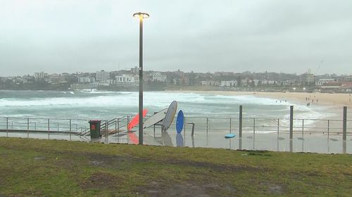 Wild surf at Sydney's Bondi Beach.