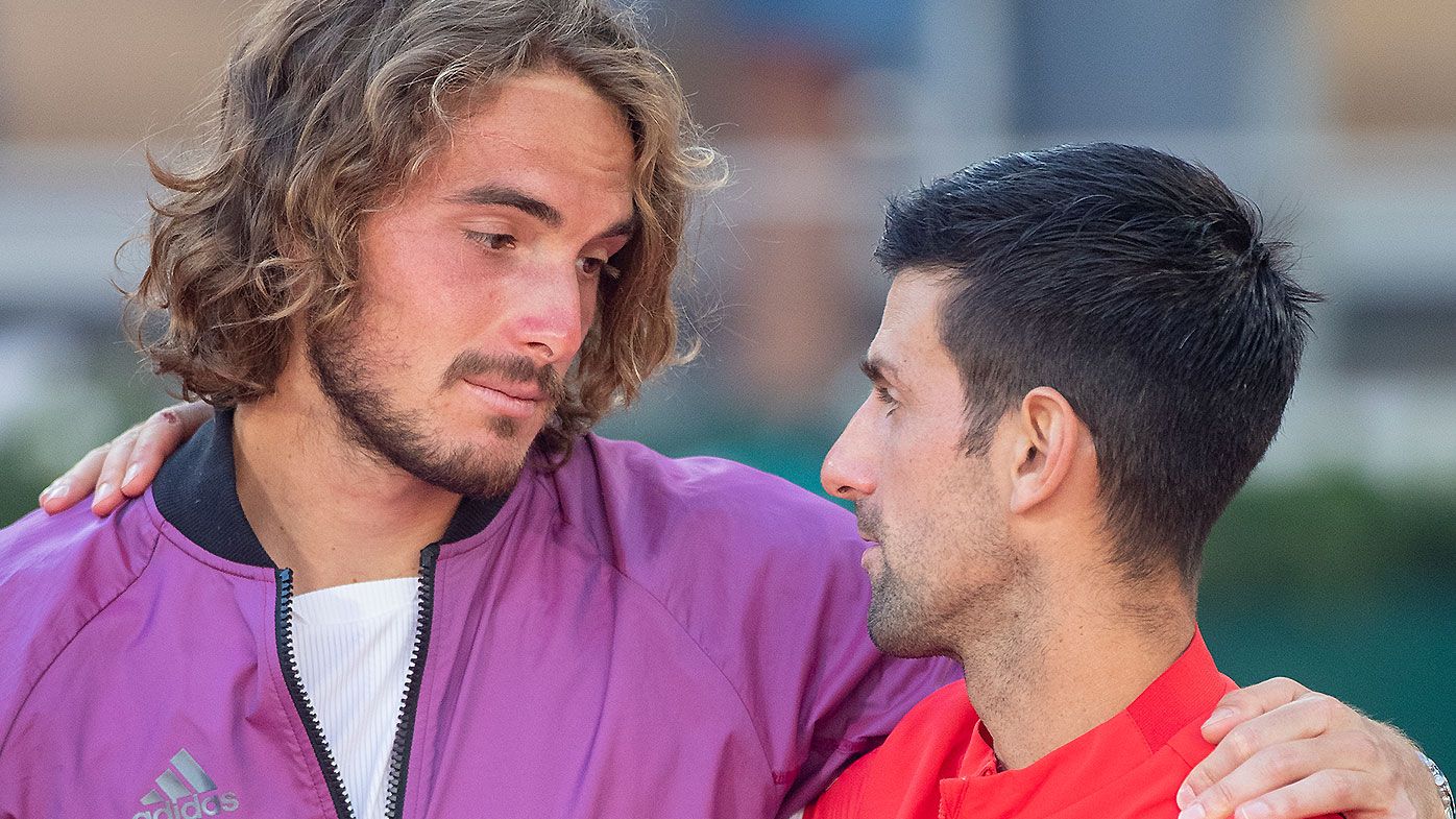 Stefanos Tsitsipas and Novak Djokovic