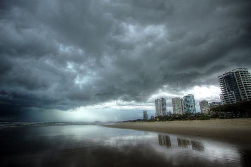 Storm clouds loom over the Gold Coast in this picture taken in 2014. (AAP)
