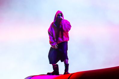Justin Bieber performs at the Coachella Stage during the 2026 Coachella Valley Music and Arts Festival at Empire Polo Club on April 11, 2026 in Indio, California. 