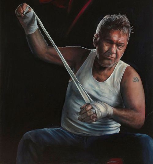 Jamie Preisz's winning portrait 'Jimmy (title fight)'. Image: Art Gallery of NSW