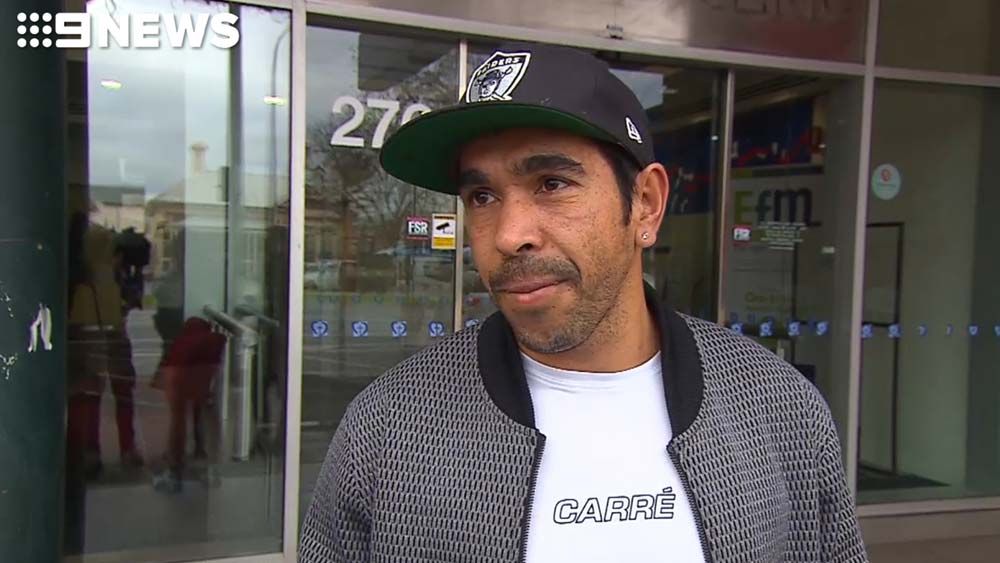 Adelaide star Eddie Betts fronts the media day after emergency appendix surgery