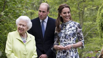 Prince William Queen Elizabeth Kate Middleton visit garden