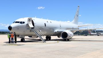 A file photo of a RAAF P-8A Poseidon aircraft at Fairbairn air base in Canberra. (AAP)