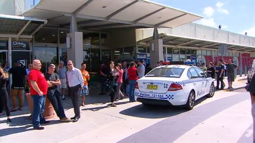 Shoppers were evacuated following the attempted robbery. (9NEWS)