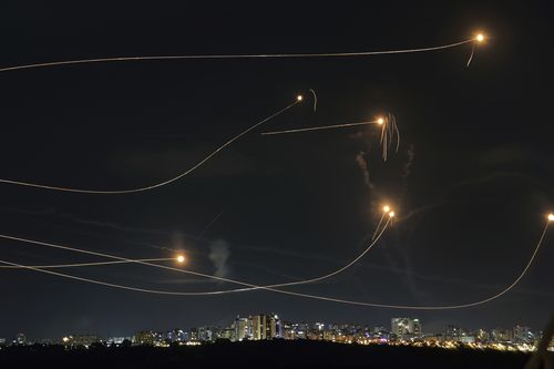 Israeli Iron Dome air defence system fires to intercept a rocket fired from the Gaza Strip, in Ashkelon, Israel, Friday, Oct. 20, 2023. 