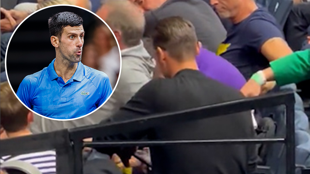 A tennis fan has captured curious footage of Novak Djokovic&#x27;s team.