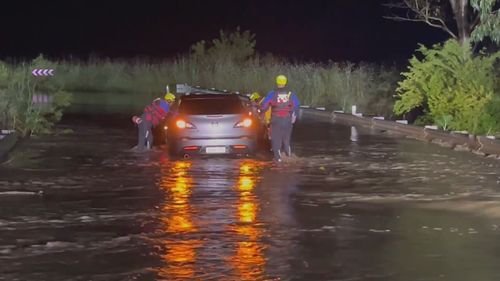 Flooding in Wallacia in NSW overnight.
