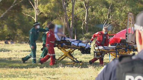 A teenage boy using the barbecue at his grandmother's house was airlifted to hospital after a gas cylinder exploded in Adelaide 