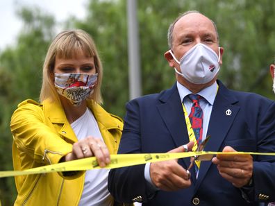 Princess Charlene and Prince Albert of Monaco inaugurate the 2020 Tour de France in Nice.