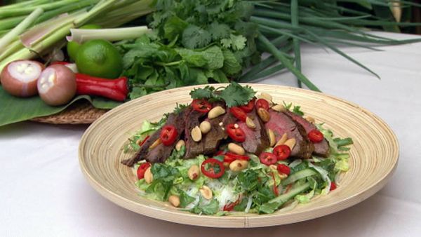 Vietnamese grilled beef and noodle salad