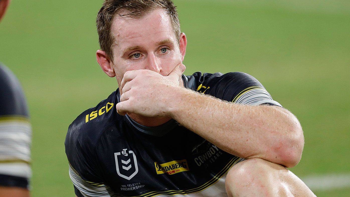 Michael Morgan of the Cowboys reacts his side&#x27;s loss to Brisbane