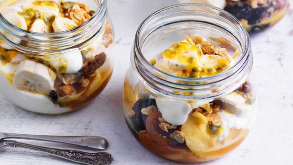 Breakfast banana trifle jars recipe