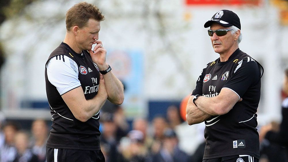 Nathan Buckley and Mick Malthouse. (Getty)