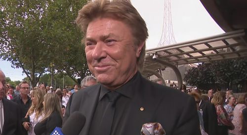 TV presenter Richard Wilkins at the memorial service for Olivia Newton John in Melbourne.