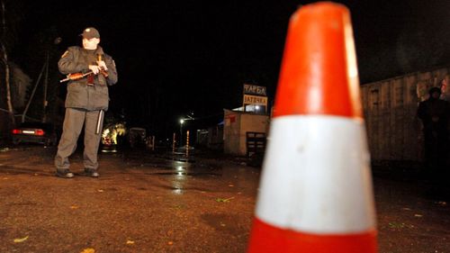 High security at the scene of the incident. Image: Getty