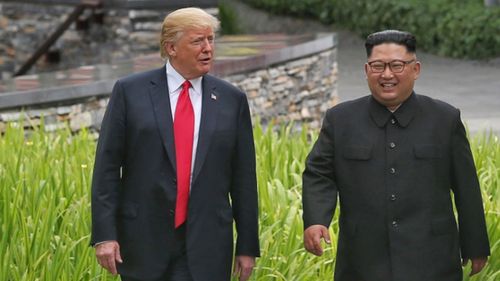 Donald Trump and Kim Jong-un shared handshakes and smiles during the historic meeting in Singapore. Picture: AAP