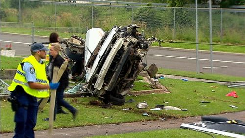 The car sped off after failing to stop for a random breath test. (9NEWS)