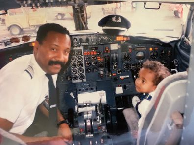 captain Ruben Flowers southwest pilot with son also ruben