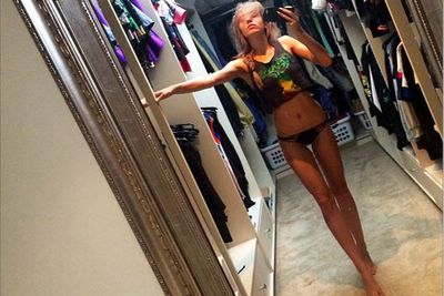 Our fave Insta-flasher is back! Imogen posted this snap of her enviable wardrobe space...and her trouser-less bod. <br/><br/>"Hello, I look like a #zombie. Wardrobe #selfies." she wrote.<br/><br/>