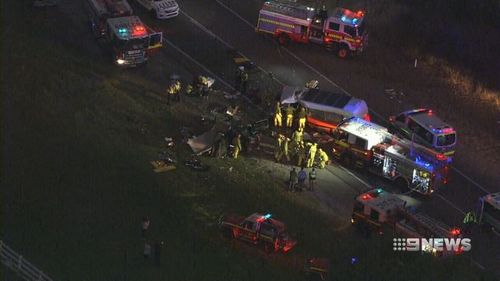 Emergency crews worked for hours to help free the trapped passengers. (9NEWS)