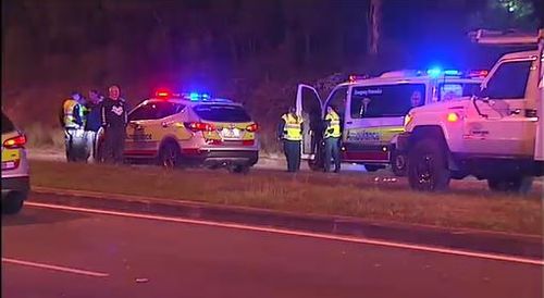 Emergency services arrived but the male driver died at the scene. Image: 9News