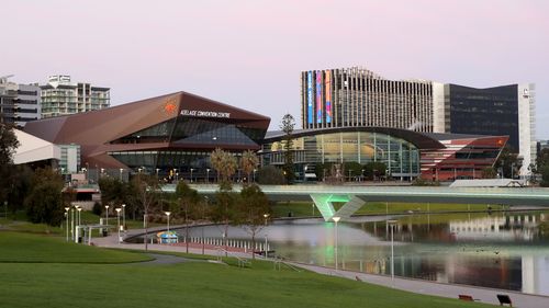 The usually popular Adelaide river bank precinct.