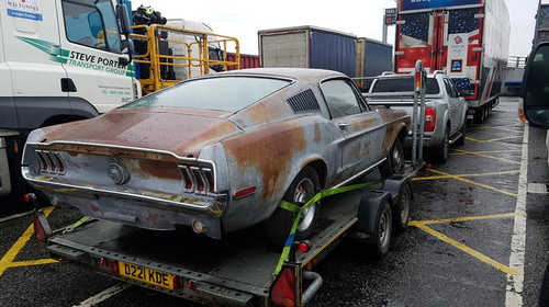 The classic Mustang is currently in the hands of Corner Classics, along with James' ashes.