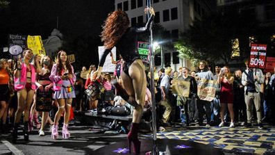 stripper and pole dancers protest new zealand