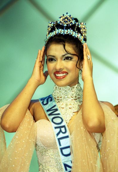 The winner of Miss World 2000, Miss India, Priyanka Chopra, 18, during the Miss World contest at The Millennium Dome in Greenwich.  