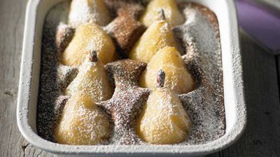Recipe:&nbsp;<a href="http://kitchen.nine.com.au/2016/05/16/16/56/poached-pear-pudding" target="_top">Poached pear pudding</a>