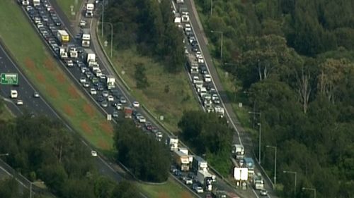 Traffic is backed up for kilometres in both directions. (9NEWS)