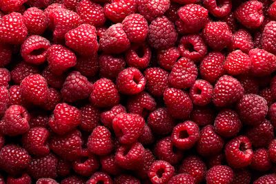 Raspberries:
4.5g sugar per 100g