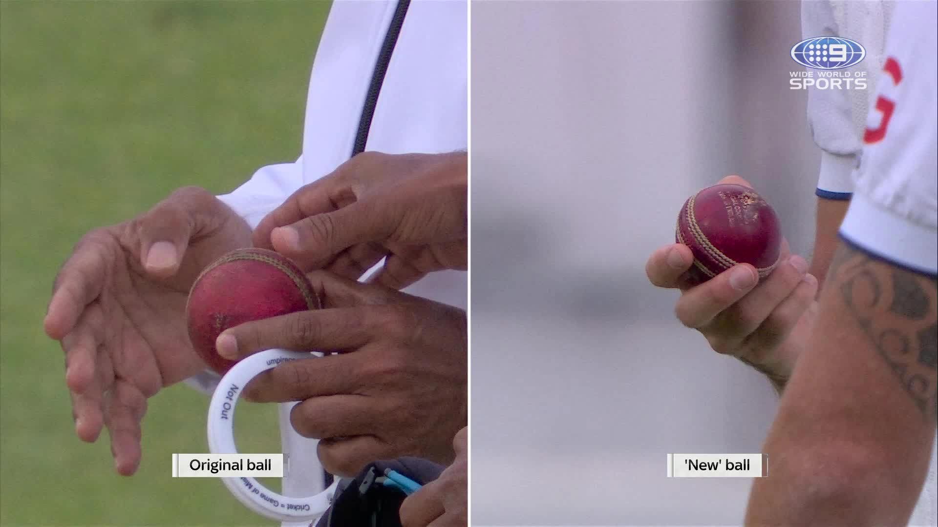 A side-by-side comparison of the original ball and its replacement.