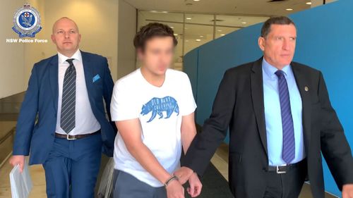 A man has been arrested at Sydney Airport and charged over alleged solicitation of child exploitation material online.