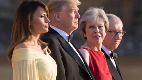 Mr Trump's reception with the British PM was warmer than the one he received by some members of the public.