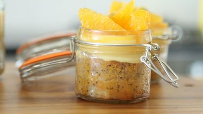 Anna Polyviou's orange and poppy seed cake in a jar