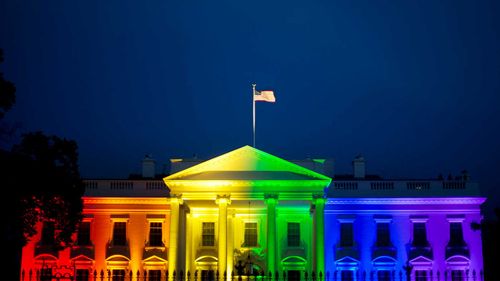 The White House lit up in a rainbow after marriage equality was legalised by the Supreme Court in 2015.