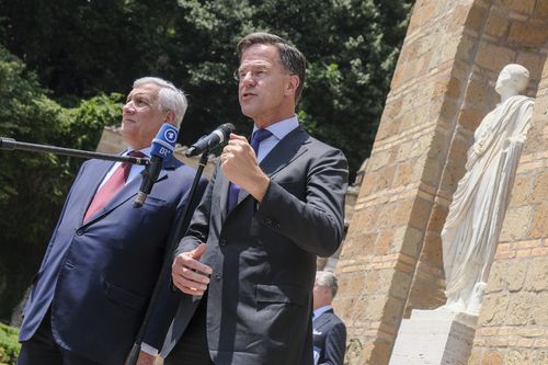 Italy's Foreign Minister Antonio Tajani, Mark Rutte, NATO Secretary General