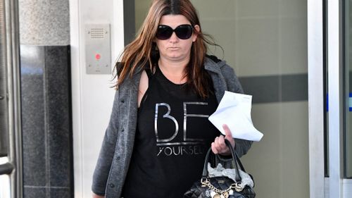 Charmaine Elizabeth Blessington leaves the Watchhouse in Brisbane. Picture: AAP