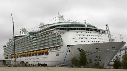 Freedom of the Seas cruise ship docked in Bayonne, New Jersey in 2006.