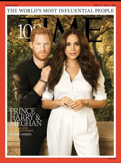 Prince Harry and Meghan Markle on the cover of Time Magazine's 100 Most Influential People