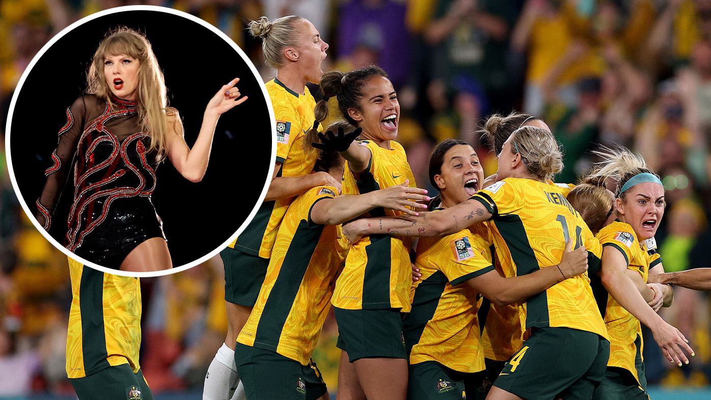 Taylor Swift (inset) and the Matildas are on a collision course involving the MCG.