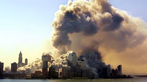 Dust blanketing downtown Manhatten and moving across New York after the twin towers collapsed. (AFP)